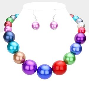 Colorful Beaded Necklace and Earring Set